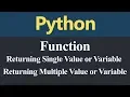Return Single and Multiple Value and Variable from Function in Python Hindi