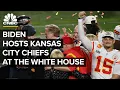 Biden hosts the Kansas City Chiefs team to celebrate their Super Bowl LVII victory 23