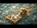 Download Lagu Brave Mama Dog Swims to Rescue Three Abandoned Kittens Crying in the Ocean🐶💧🐱⛵#ai #puppy