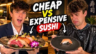 WE TRIED $5 SUSHI VS $500 SUSHI IN LOS ANGELES
