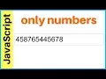 Javascript - how to make html input text Allow only Numeric values In JS with source code