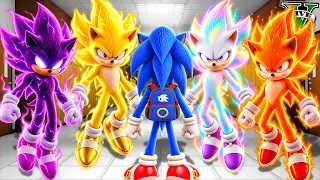 ENTRANDO en LA ESCUELA de TODAS las TRANSFORMACIONES de SONIC en GTA 5 !!