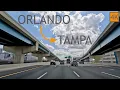 Orlando to Tampa Florida Drive 4K - Driving Road Trip