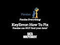 KeyError Pandas How To Fix