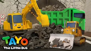 Mighty Machines🚜 | Let's repair the collapsed tunnel! | Build It, Fix It! | Tayo the Little Bus