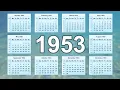 1953 Calendar