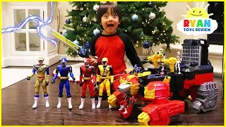 ryan unlocks the biggest power rangers ninja steel surprise toys ever 
