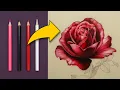 Color a Realistic Rose in Minutes with Only 4 Pencils