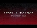 Lagu Backstreet Boys - I Want It That Way (Lyrics)