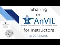 Sharing on AnVIL for Instructors