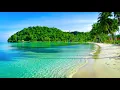 4k UHD Paradise Beach, Nature Sounds. Tropical Beach Waves, Ocean Sounds. White Noise for Sleeping.