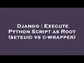 Django Execute Python Script as Root seteuid vs c-wrapper