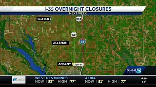 Part of Interstate 35 in Iowa to shut down overnight