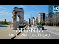 Midtown Buckhead Atlanta Georgia Drive Early Afternoon City Streets 4K