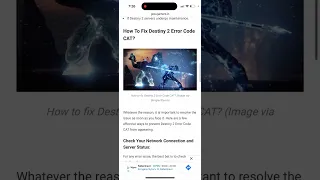 Destiny 2 Error Code CAT - what to do