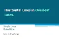 How to Insert Horizontal Lines in Overleaf Latex Horizontal Lines in Latex Overleaf