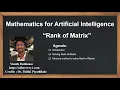 Machine Learning Tutorial Python Mathematics 15 Rank of Matrix Shortcut Trick