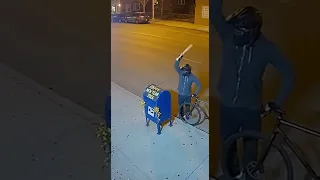 He CAME BACK on New Year s Cyclist SMASHES Post Office Mailbox Green Slime Trap EXPLODES