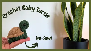 Crochet Turtle Tutorial No-Sew Beginner Friendly
