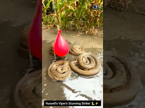 Russell’s Viper’s Stunning Strike! 🐍⚡ #RussellsViper #SnakeAttack #Wildlife
