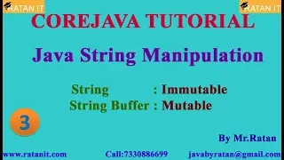 Core Java Tutorial String Manipulation -3 String String Buffer By Ratan Sir