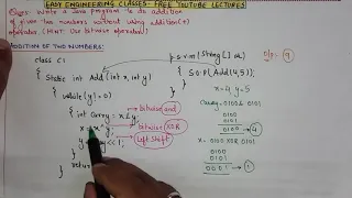 Java program to add two numbers without using operator util zip package equals method Question
