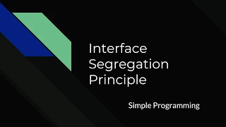 Design Principle - Interface Segregation Principle Simple Programming