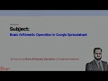 ENGLISH Basic Arithmetic Operation in Google Spreadsheet