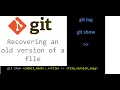 GIT Recovering old version of a file