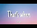 That's when - Taylor Swift | Lyrics