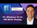 How to Change Windows 10 11 MS Basic Display Adapter to Current Graphics Adapter 2026 Guide