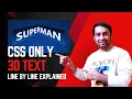 CSS 3d Text HTML CSS Only