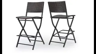 Christopher Knight Home Margarita Outdoor Wicker Barstools 2-Pcs Set Multibrown - Overview