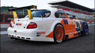 Onboard a BRUTAL sounding Jaguar S-Type R full-blown racecar feat. 600hp N/A LS3 V8 engine!