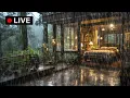 Download Lagu 🔴 HEAVY RAIN ON THE ROOF of cabin in the forest | Non-stop rain sounds 24/7