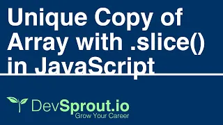 How to Copy an Array with slice in JavaScript