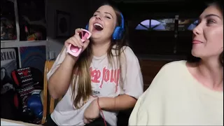 ASHLEY AND RACHELLE SINGING While Wearing NOISE CANCELING HEADPHONES CHALLENGE Super LOUD 
