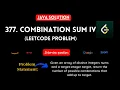 377 Combination Sum IV java solution leetcode 377