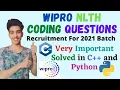 Wipro NLTH Coding Questions in Python and C Wipro 2020 Hiring Wipro NLTH Registration for 2021