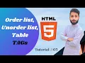 HTML Tutorial Lists and Tables Web Development Tutorials