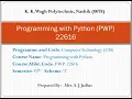Programming with Python PWP 22616