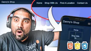 Responsive Navbar Tutorial SUPER EASY Using HTML CSS and Javascript