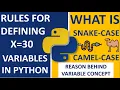 VARIABLES IN PYTHON Rules Camel Case Snake Case In-Dept Explanation MUST WATCH Read DESC