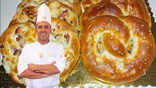 PRETZEL GIGANTI MORBIDISSIMI.Ricetta spettacolare semplificata per farli in casa totalmemte a mano.