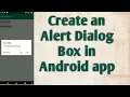 Create an Alert Dialog box in Android