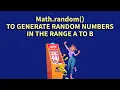 Using Math random to Generate random numbers in the range a to b