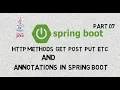Spring Boot For Beginners part 07 Important Annotations HTTP Methods GET PUT POST etc