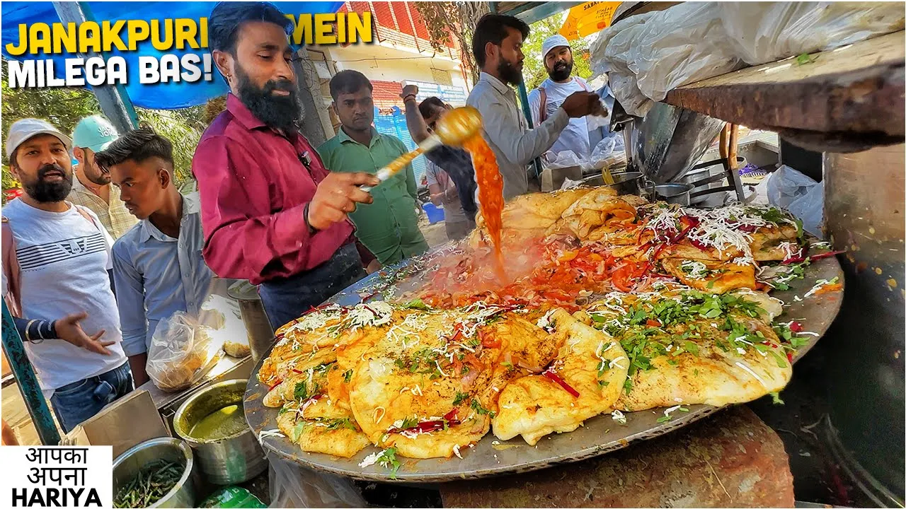 Delhi Street Food   JANAKPURI spl SHAHI PANEER wale Chole Kulche, Patiala Maharani Chana Chaat