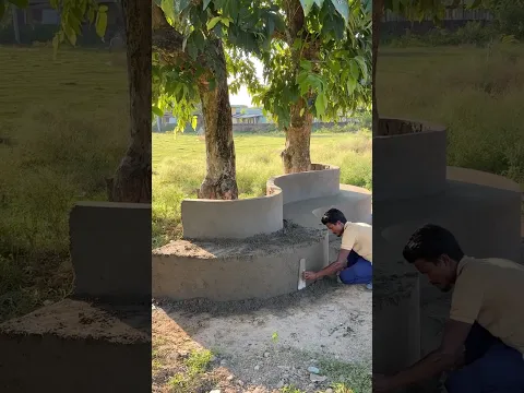 Amazing DIY Bench Around 2 Trees 🌳 #shorts #DIY