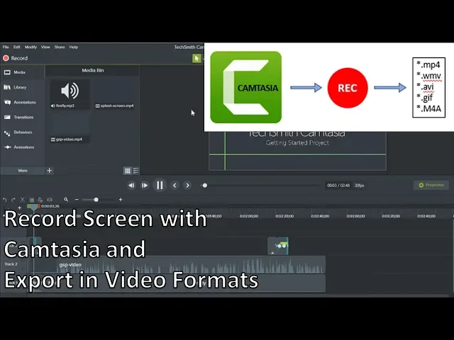 Download MP3 Record Screen with Camtasia and Export as Video File